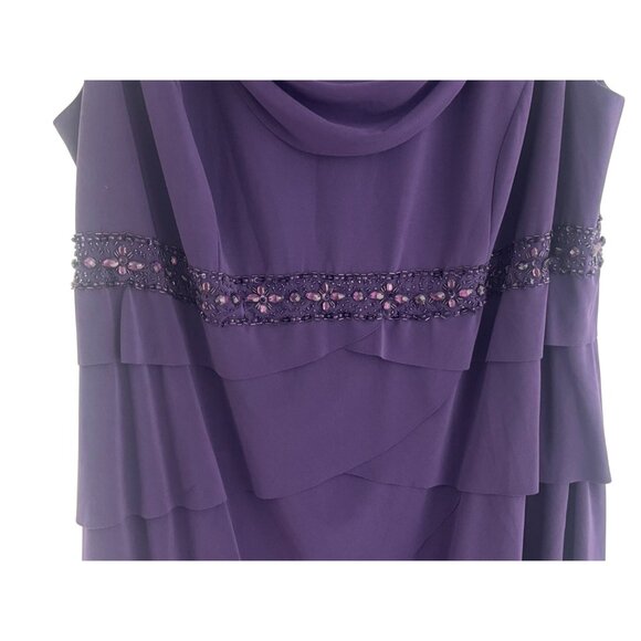 Alex Evenings Purple Dress & Jacket Mother Of Bride Size 22W 3X Wedding Plus Sz - Picture 4 of 10